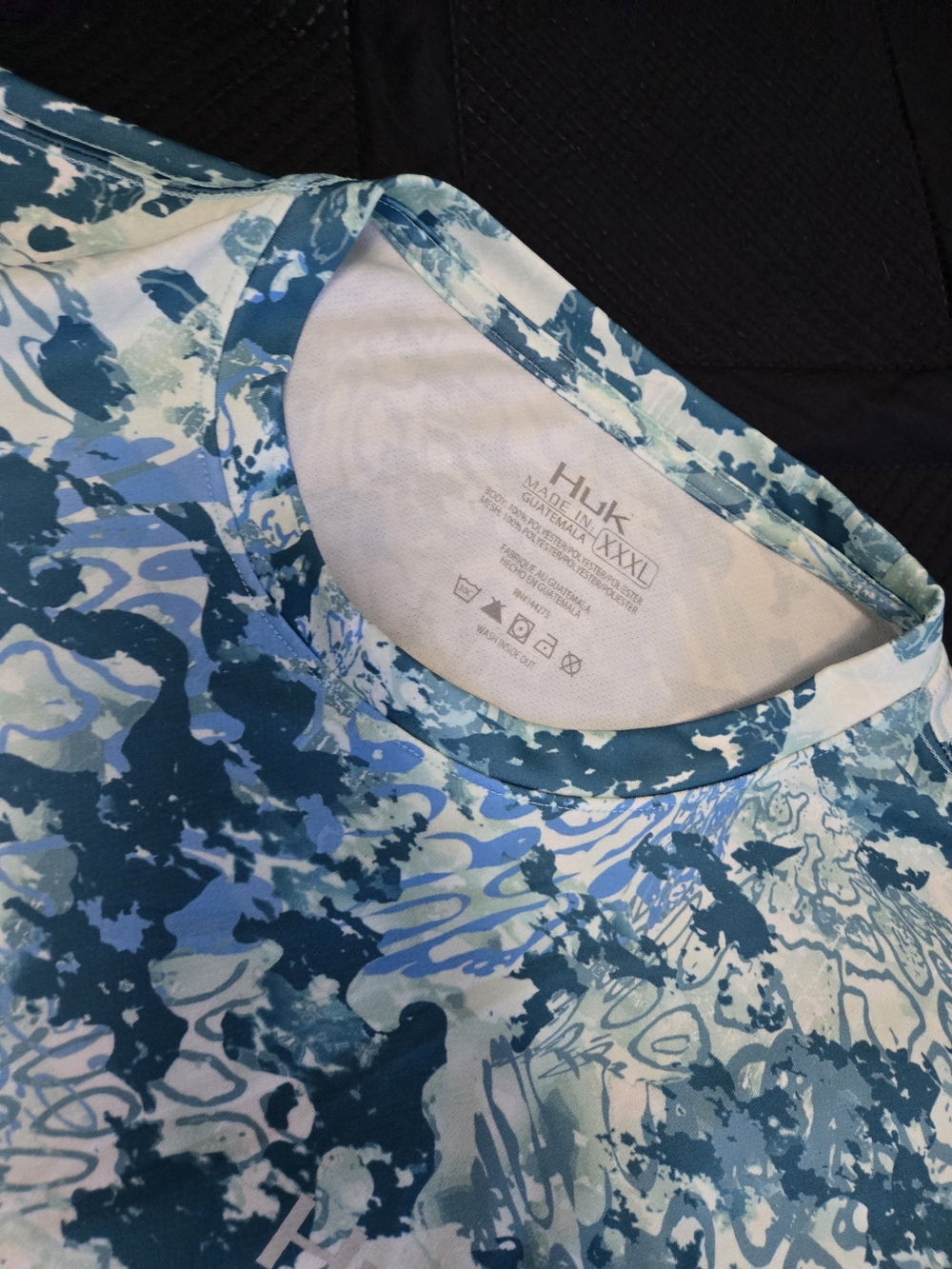 Huk Men's Blue Camo Performance Shirt - XXL